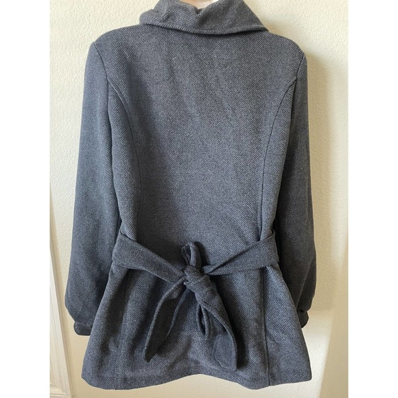 Forever 21 Gray Double Breasted Silver Button Up Women’s Coat Jacket Size M - Picture 6 of 6